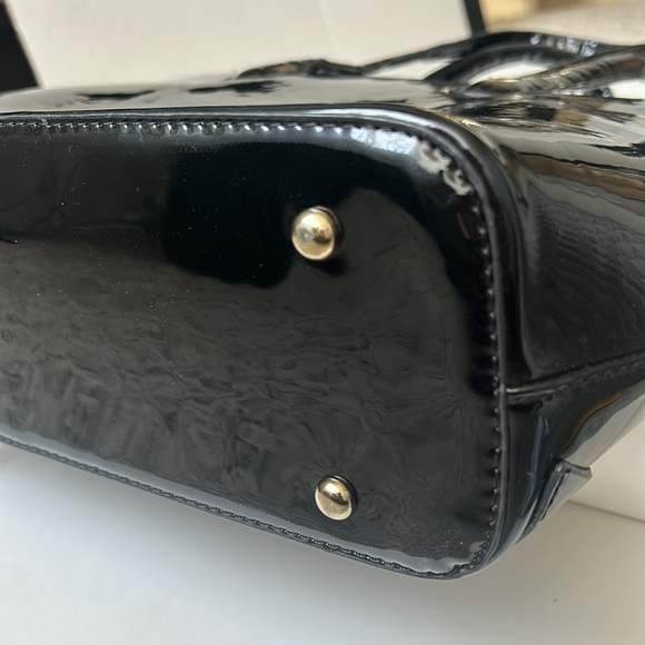 J. FRANCIS black patent leather tote/travel bag large bow - Picture 9 of 11